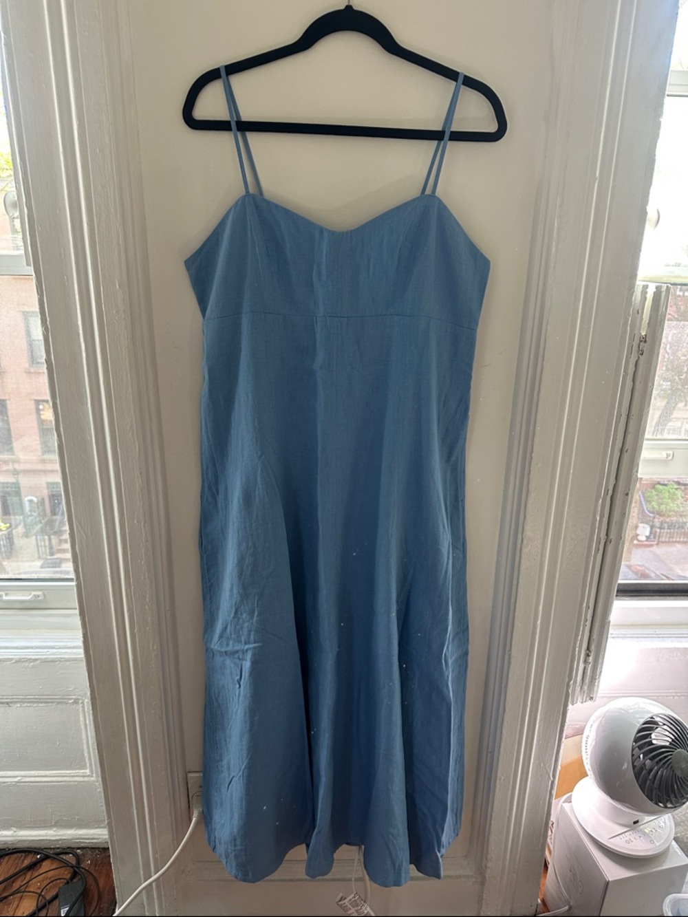 Abercrombie & Fitch Light Blue Maxi Slip Dress with Pockets